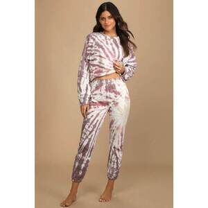 Lulus Take The Day Off Purple Tie-dye Joggers - Size S